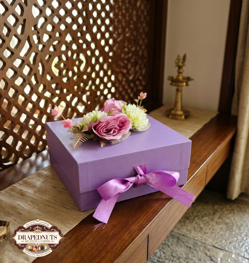 Royal Purple Gourmet Dry Fruit Gift Box 4 Jar by Drapednuts - view 7