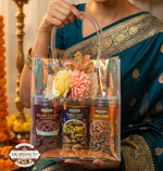 Floral Dry Fruit Gift Bag 3 Jar by Drapednuts view 3