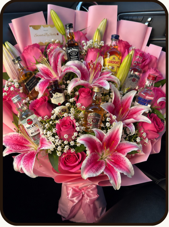 Reserve Party Edition – Pink Lily & Mini Bar Bouquet