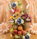 Luxury Fruit Hamper – Sitafal & Mango Season Special Metal Basket – Premium Fresh Fruit Gift Hamper by Drapednuts Mumbai