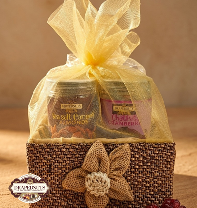 Mini Dry Fruit Basket Hamper 4 Jar by Drapednuts