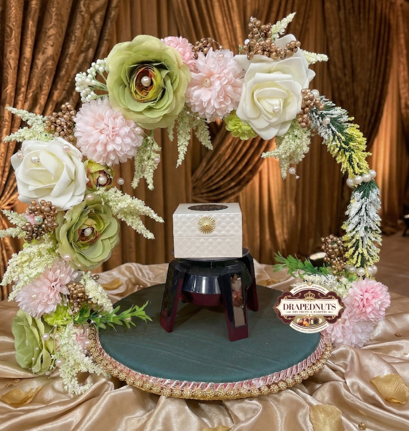 Purple & Gold Ring Platter – Royal Acrylic Name Ceremony Tray