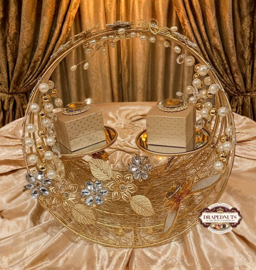 Boho Rustic Ring Platter – Pampas Grass Acrylic Name Ceremony Tray