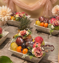 Fresh Fruit Hamper – Mango, Pomegranate & Mandarin Basket – Premium Fresh Fruit Gift Hamper by Drapednuts Mumbai