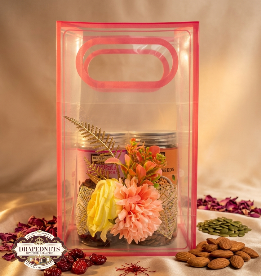 Mini PVC Dry Fruit Gift Bag 2 Jar by Drapednuts