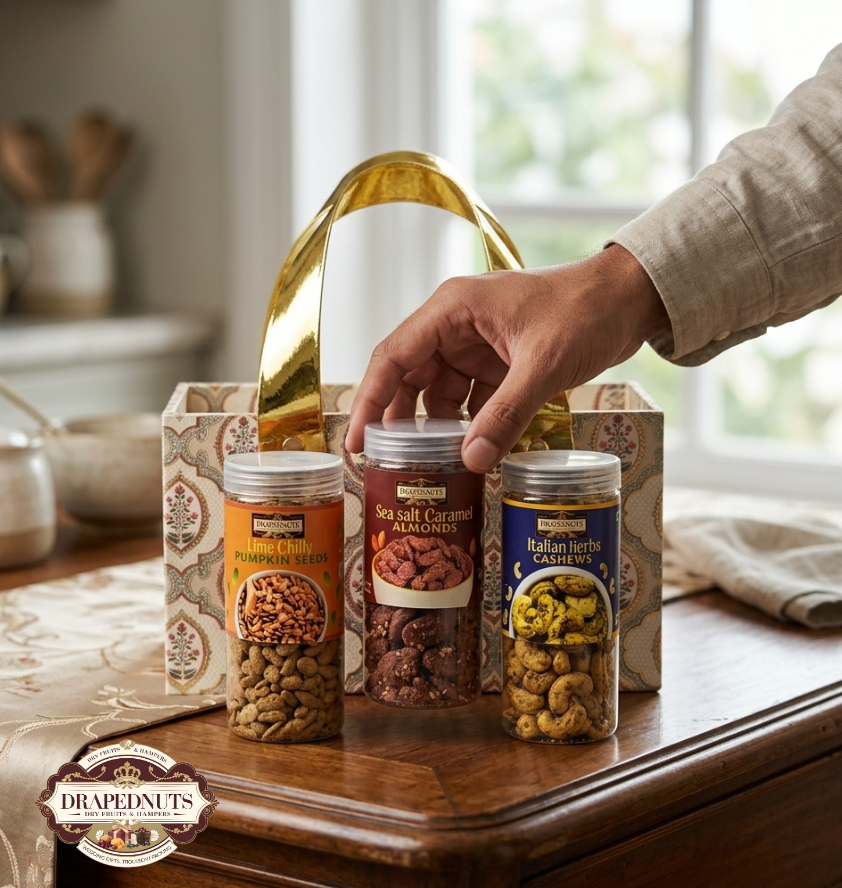 Classic Dry Fruit Gift Bag 3 Jar by Drapednuts - view 4