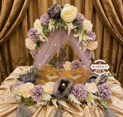 Grand Royal 3-Ring Box Luxury Ring Platter | Premium Velvet Acrylic Engagement Ceremony Tray India