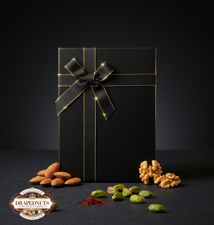 Midnight Luxe Gourmet Dry Fruit Gift Box (4 Jar Collection) by Drapednuts - view 8