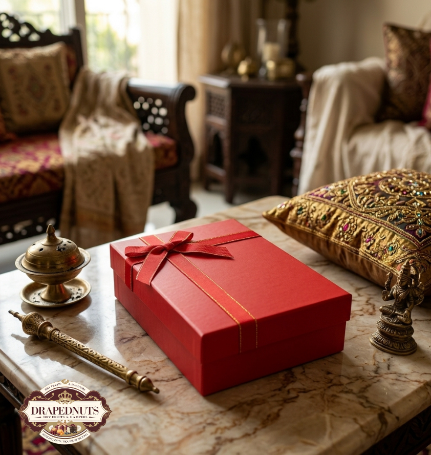 Classic Red Dry Fruit Gift Box 3 Jar by Drapednuts - view 6