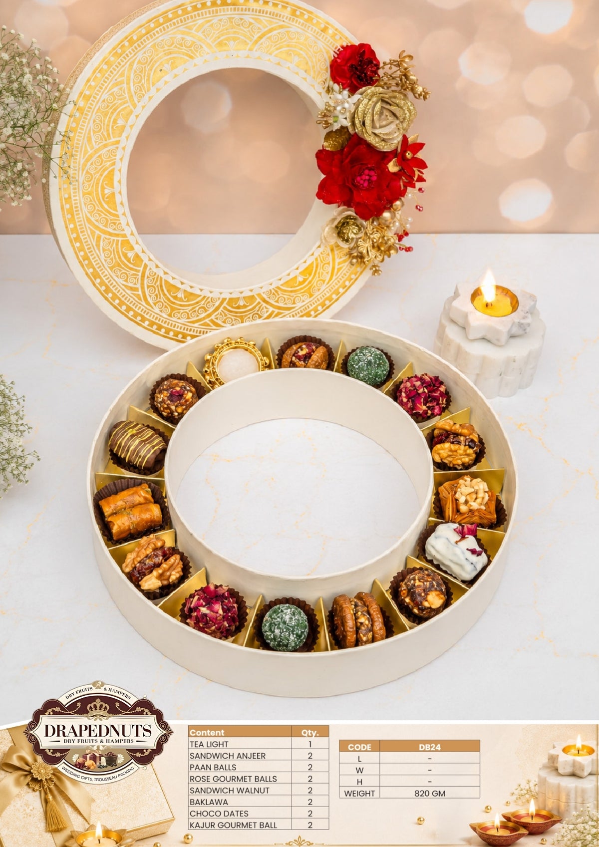 The Royal Dry Fruit Diwali Hamper – Drapednuts Diwali gift hamper