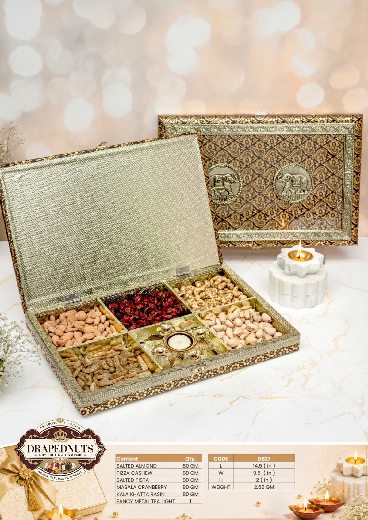 The Signature Savoury Diwali Hamper – Drapednuts Diwali gift hamper