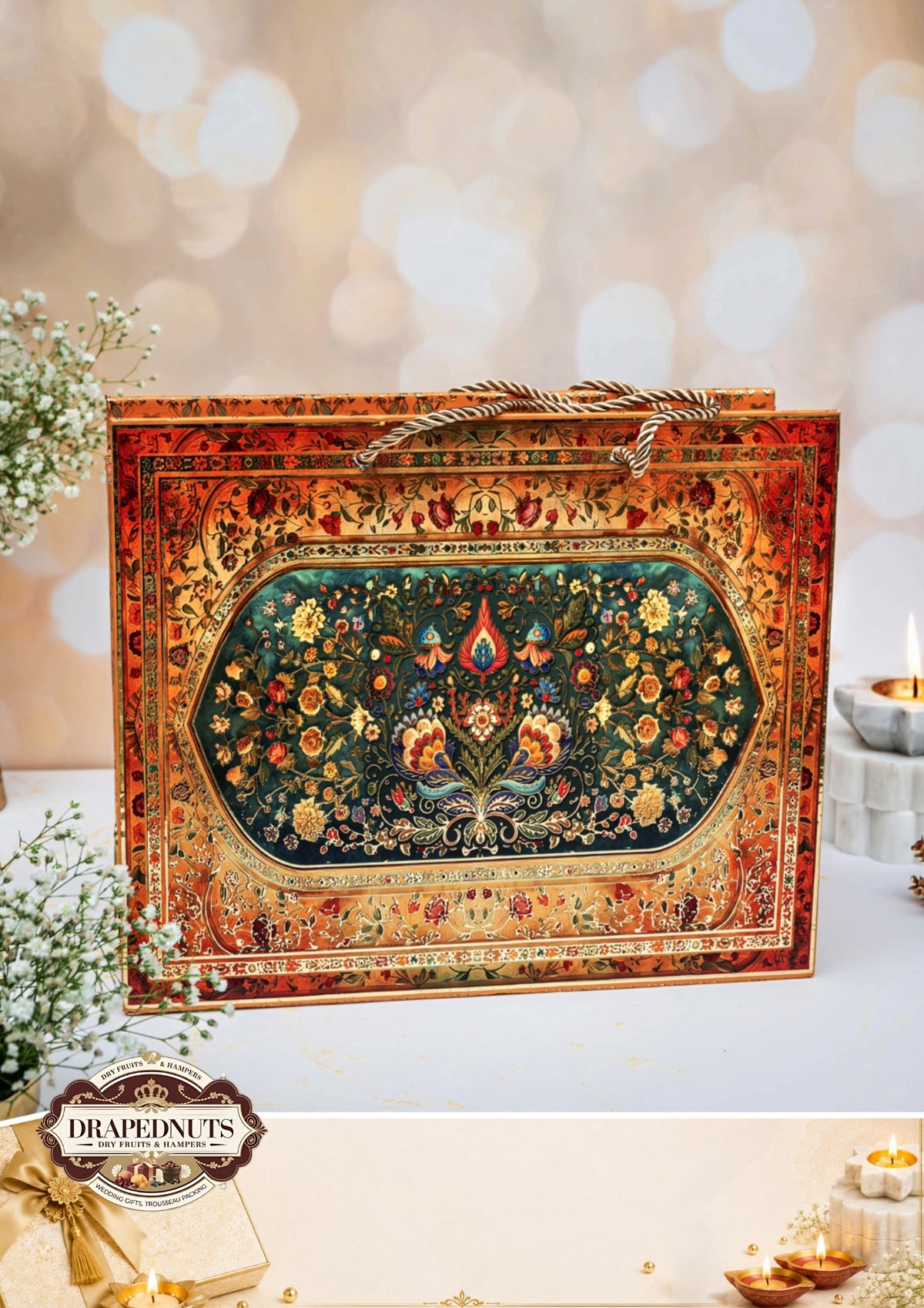 The Mango Royale Diwali Hamper – Drapednuts Diwali gift hamper (view 2)