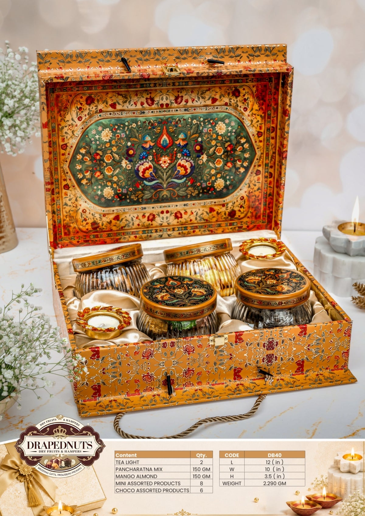 The Mango Royale Diwali Hamper – Drapednuts Diwali gift hamper