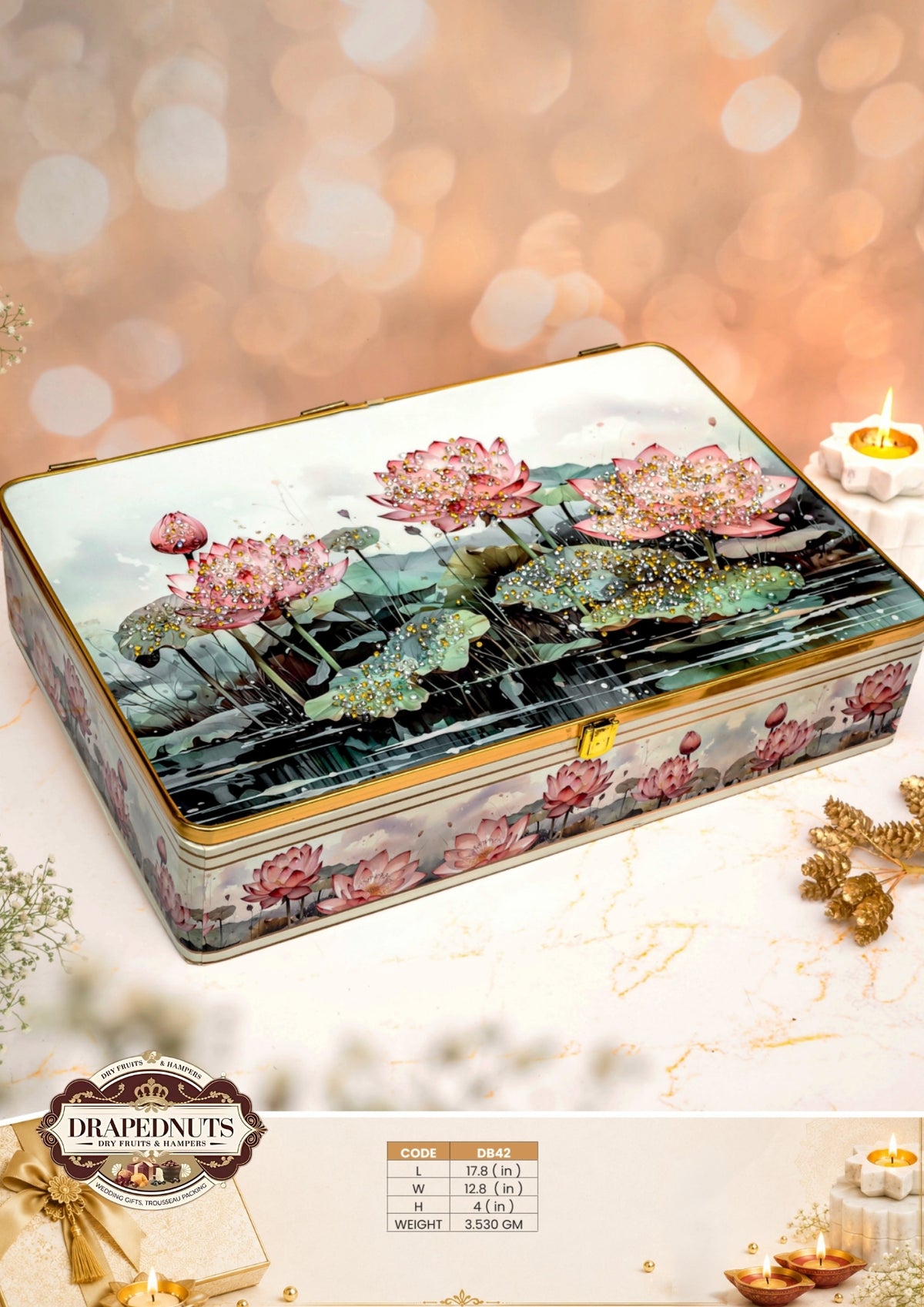 The Heritage Treasure Diwali Hamper – Drapednuts Diwali gift hamper (view 2)