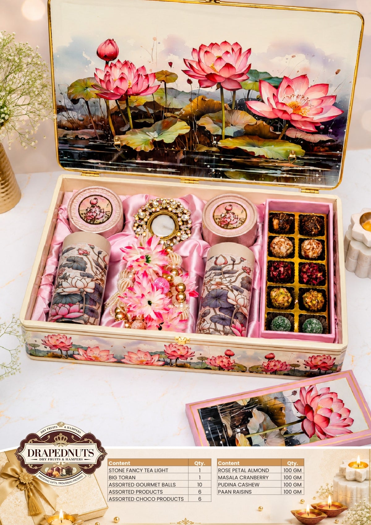 The Heritage Treasure Diwali Hamper – Drapednuts Diwali gift hamper