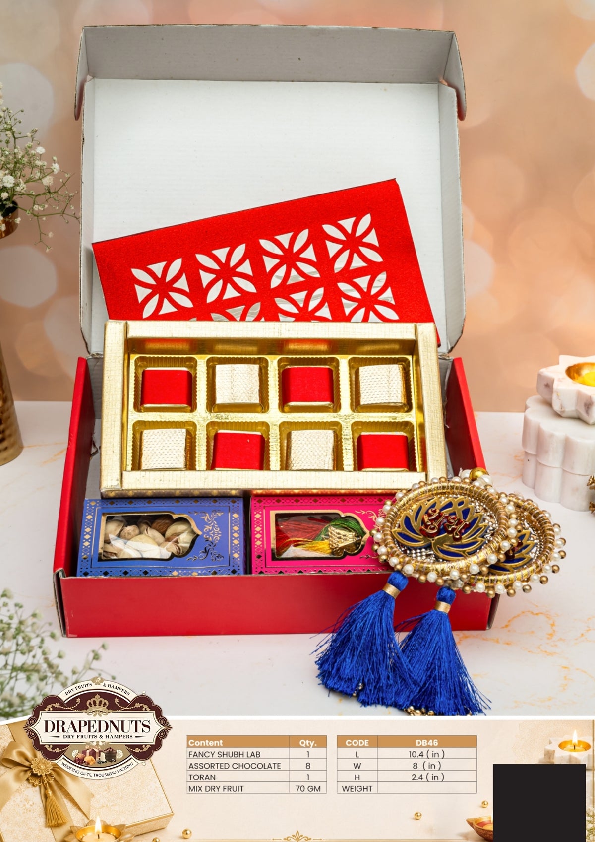 The Shubh Festivity Diwali Hamper – Drapednuts Diwali gift hamper