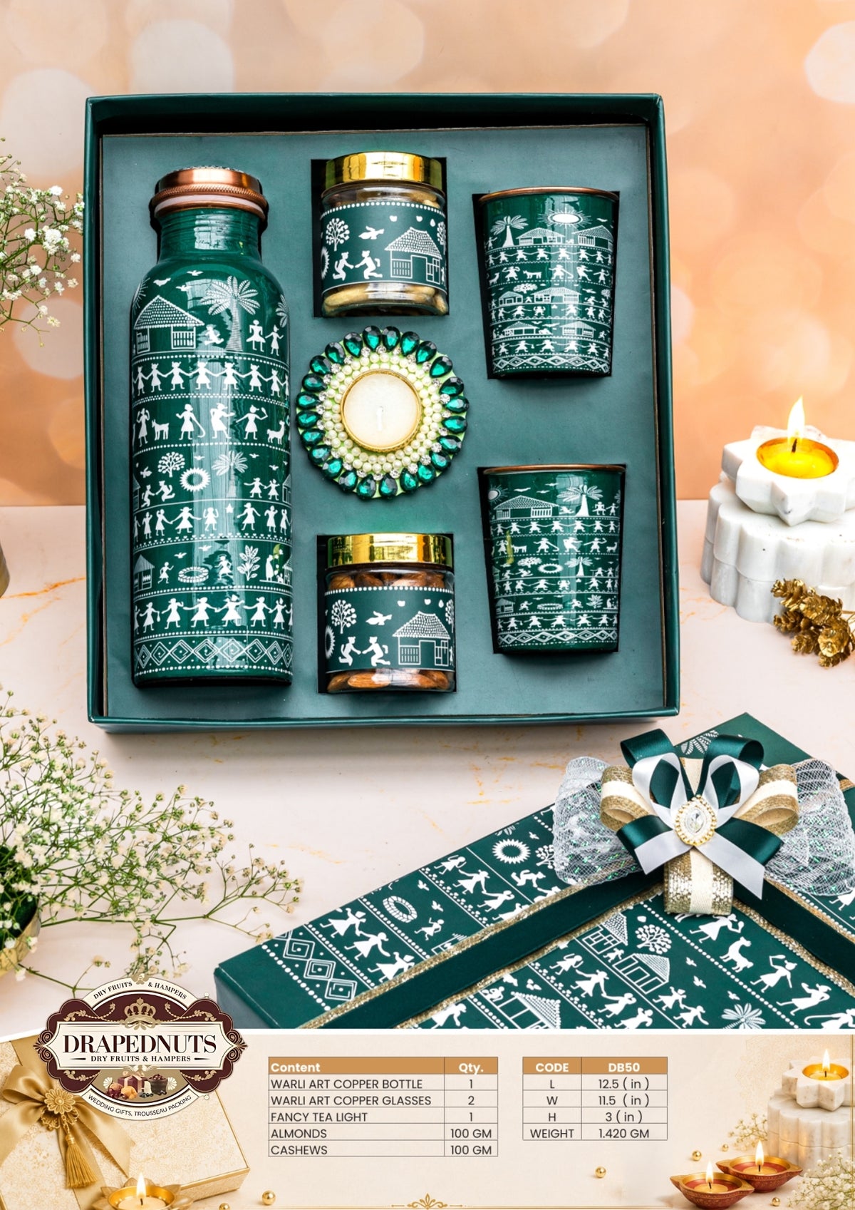 The Warli Heritage Diwali Hamper – Drapednuts Diwali gift hamper