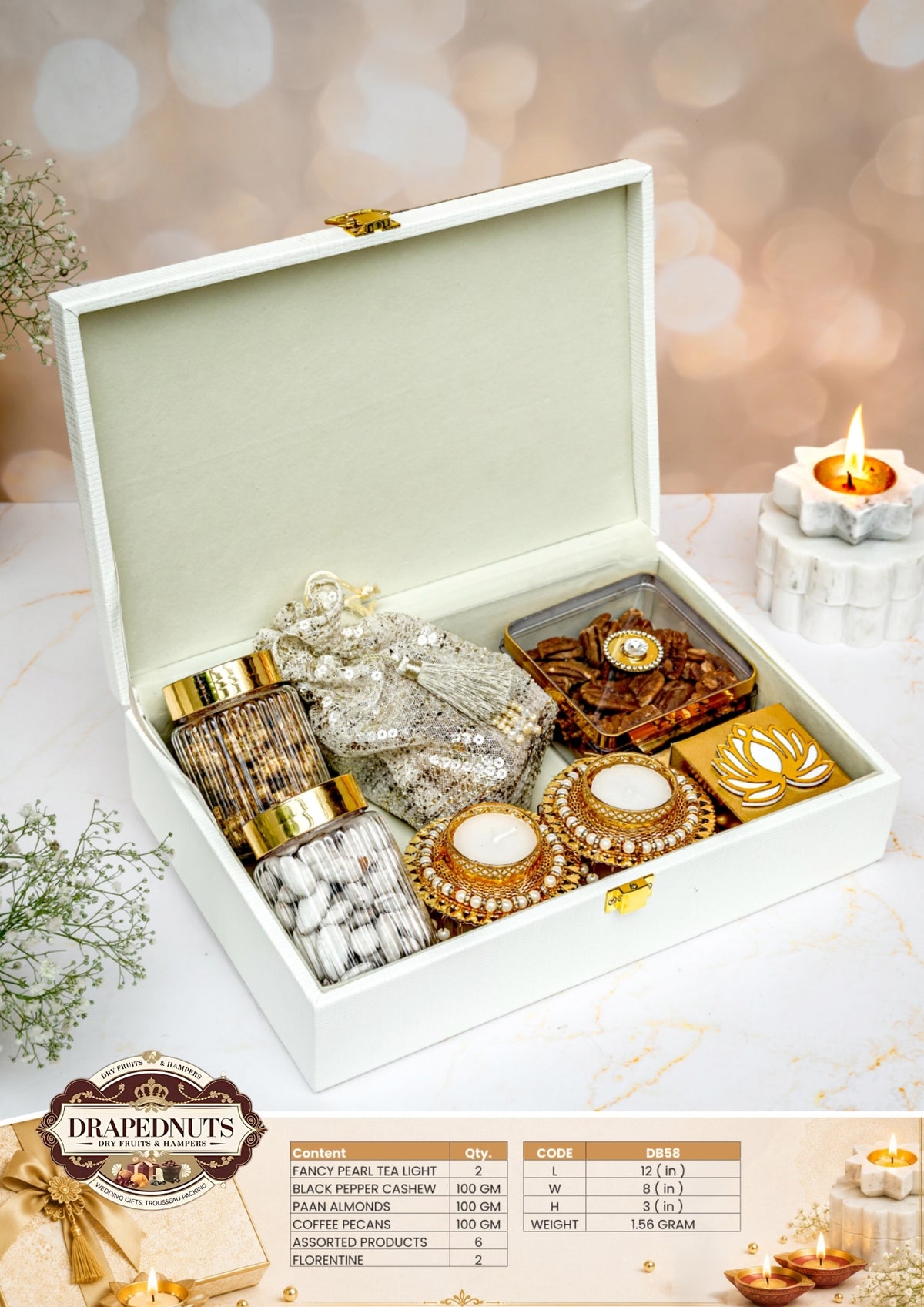 The Pearl Gourmet Diwali Hamper – Drapednuts Diwali gift hamper