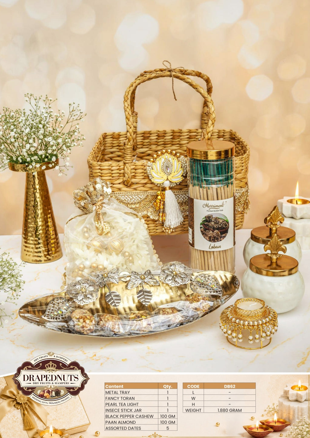 The Sweet Festive Notes Diwali Hamper – Drapednuts Diwali gift hamper