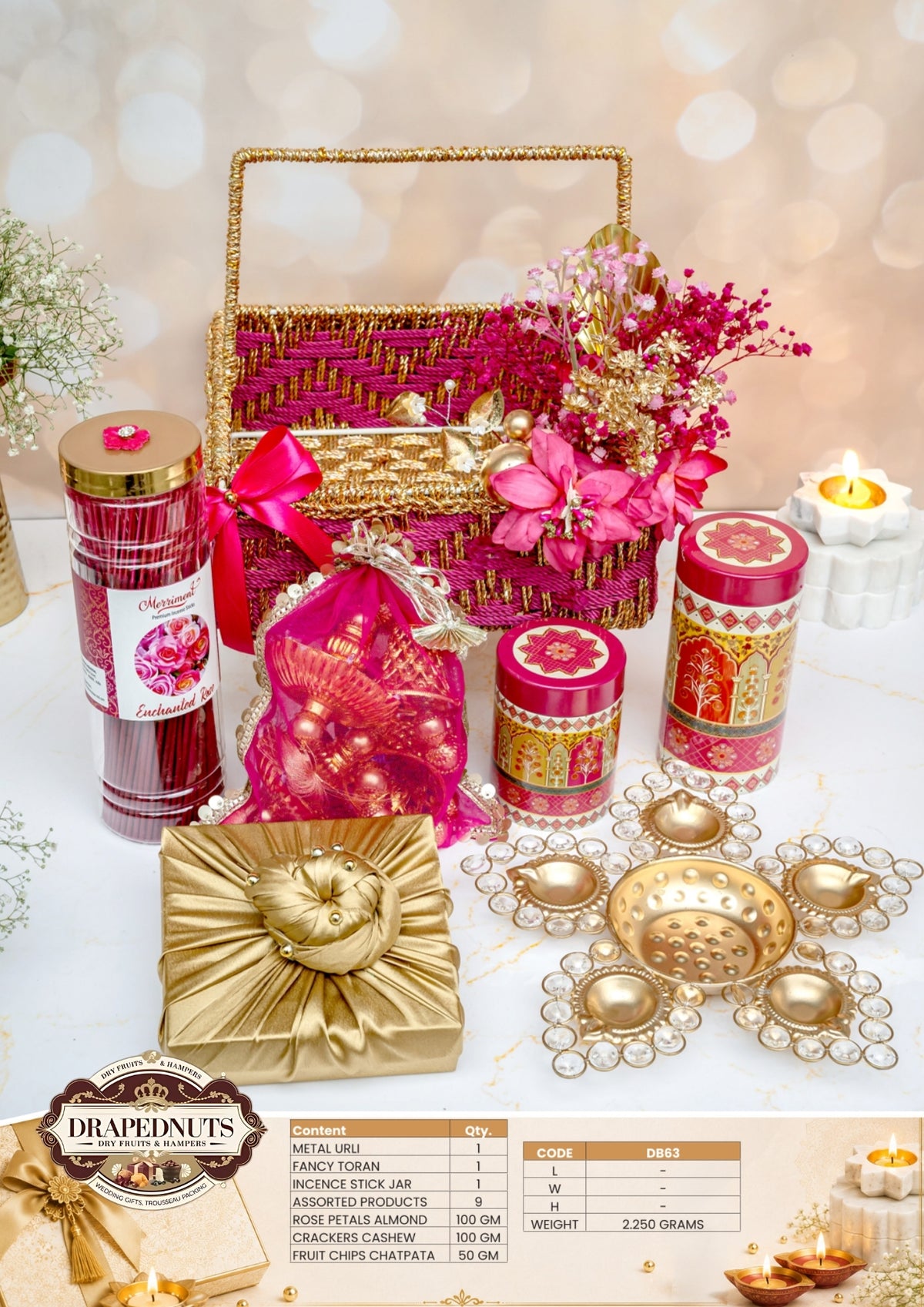 The Tray of Traditions Diwali Hamper – Drapednuts Diwali gift hamper
