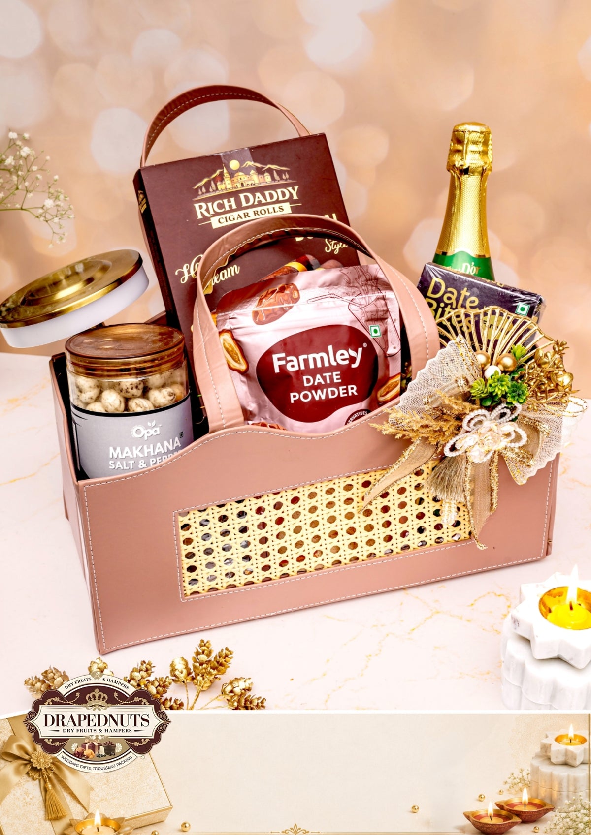 The Urli Heritage Diwali Hamper – Drapednuts Diwali gift hamper (view 2)