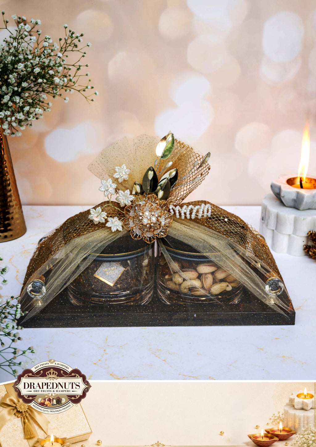 The Family Celebration Diwali Hamper – Drapednuts Diwali gift hamper (view 2)