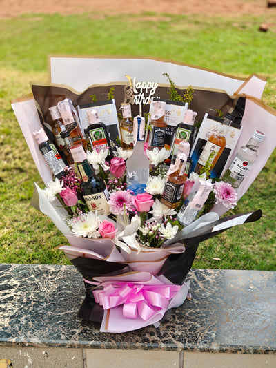 Luxury Alcohol & Lindt Chocolate Bouquet – Premium Celebration Edition by Drapednuts