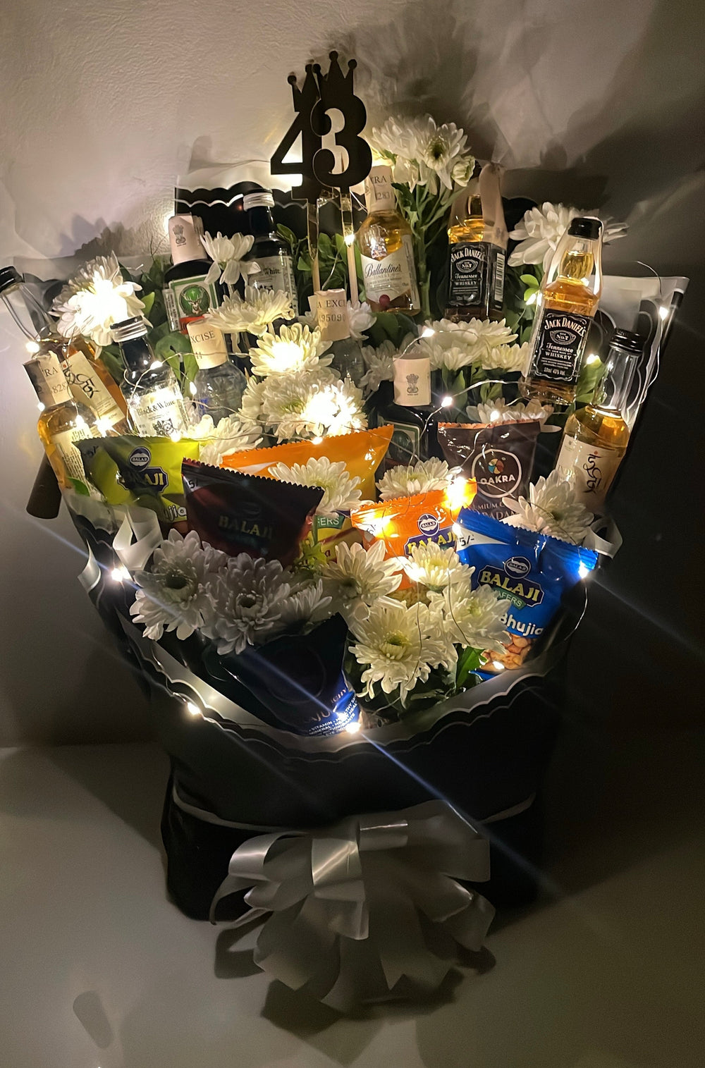 Luxury Mixed Alcohol & Snack Bouquet – Birthday Celebration Edition by Drapednuts