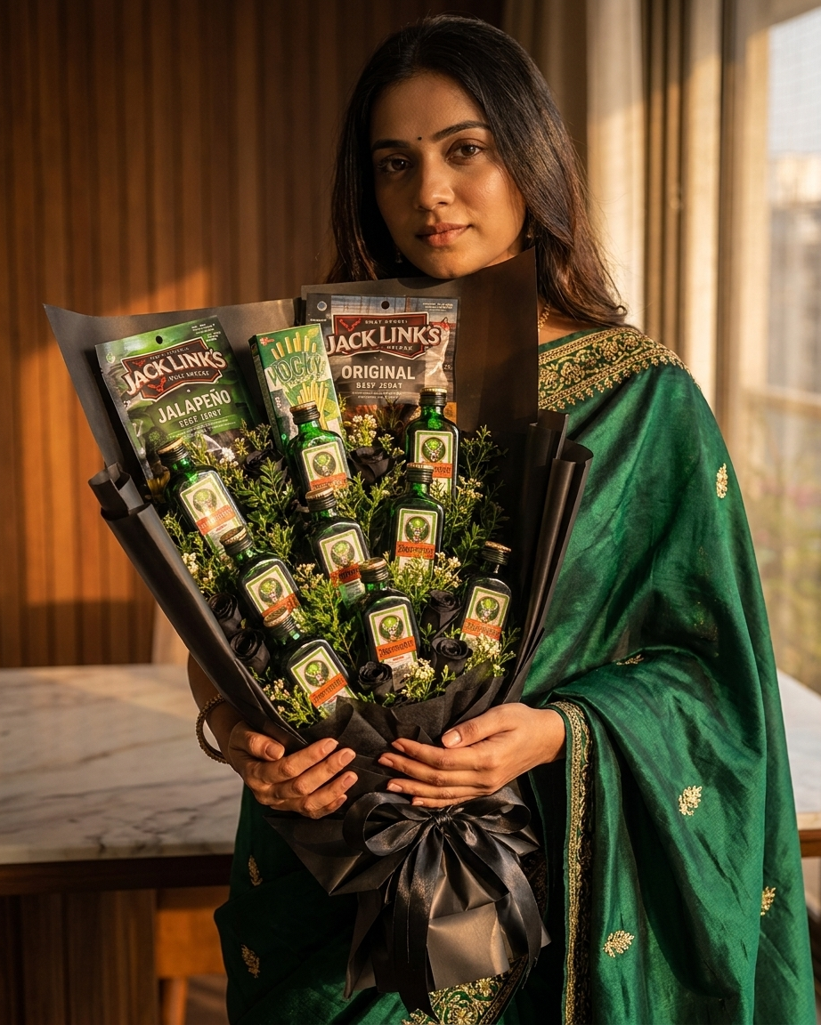 Jäger Midnight Snack Bouquet – Jägermeister with Jerky & Pocky