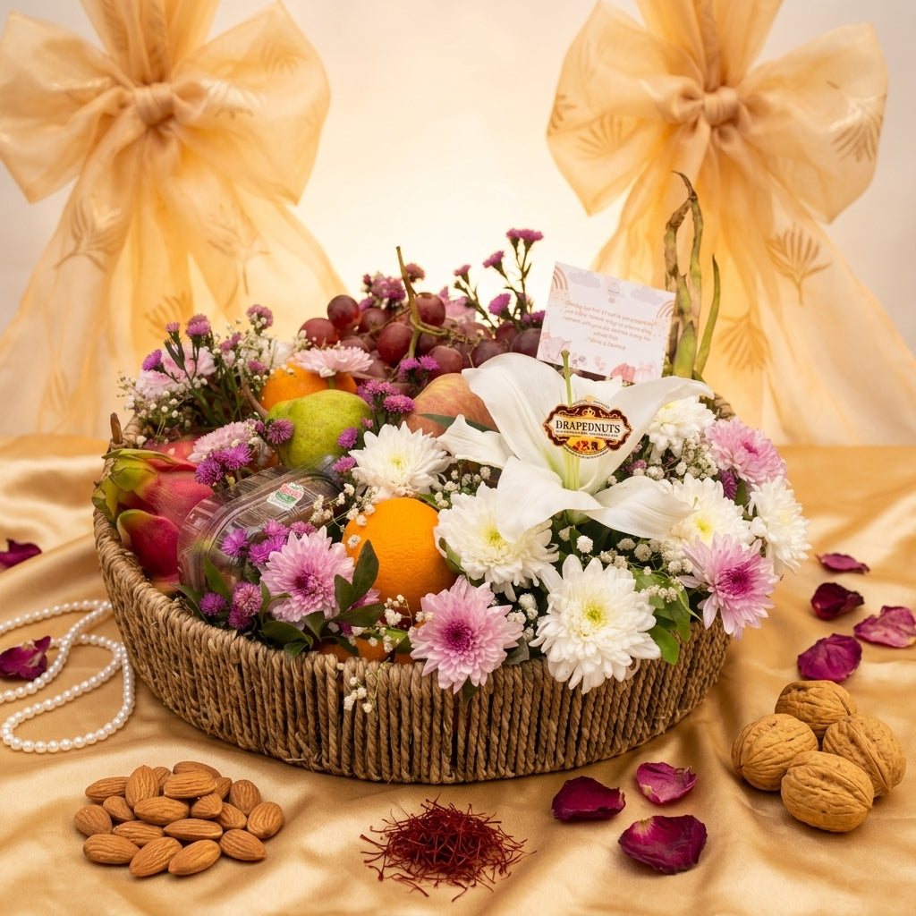 Premium Fruit Hamper – Dragon Fruit & Blueberry Luxury Basket