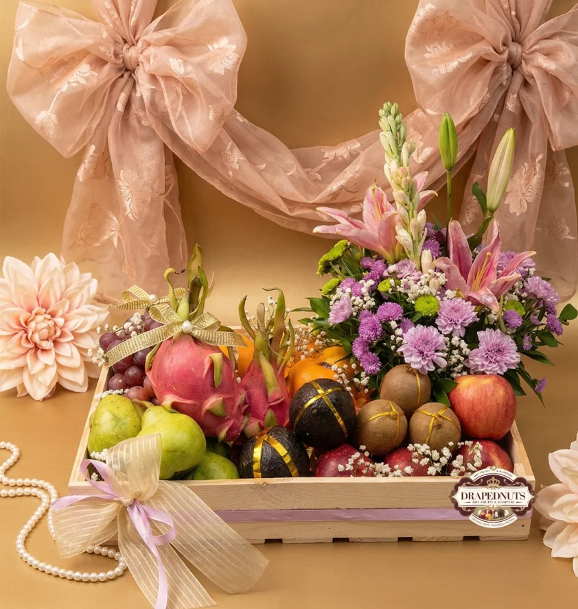 Premium Fruit Hamper – Plum, Blueberry & Dragon Fruit Basket