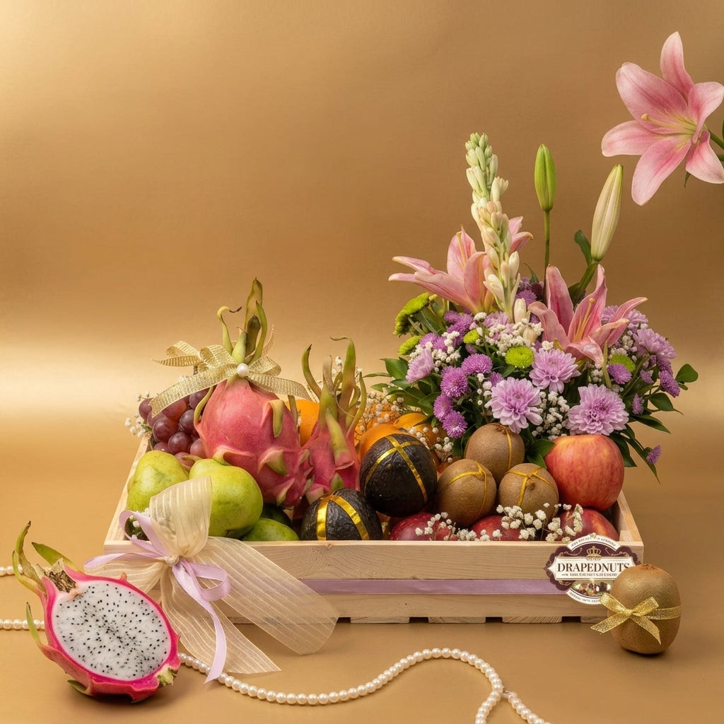 Premium Fruit Hamper – Plum, Blueberry & Dragon Fruit Basket