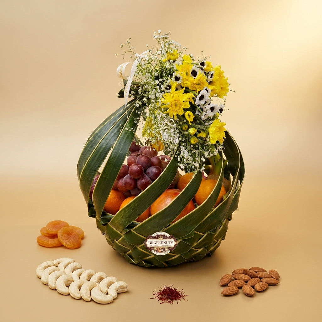 Fresh Fruit Hamper – Red Grape, Kiwi & Apple Classic Basket