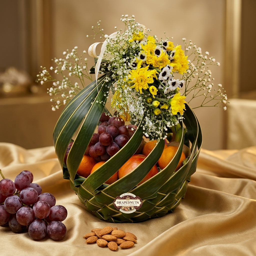 Fresh Fruit Hamper – Red Grape, Kiwi & Apple Classic Basket