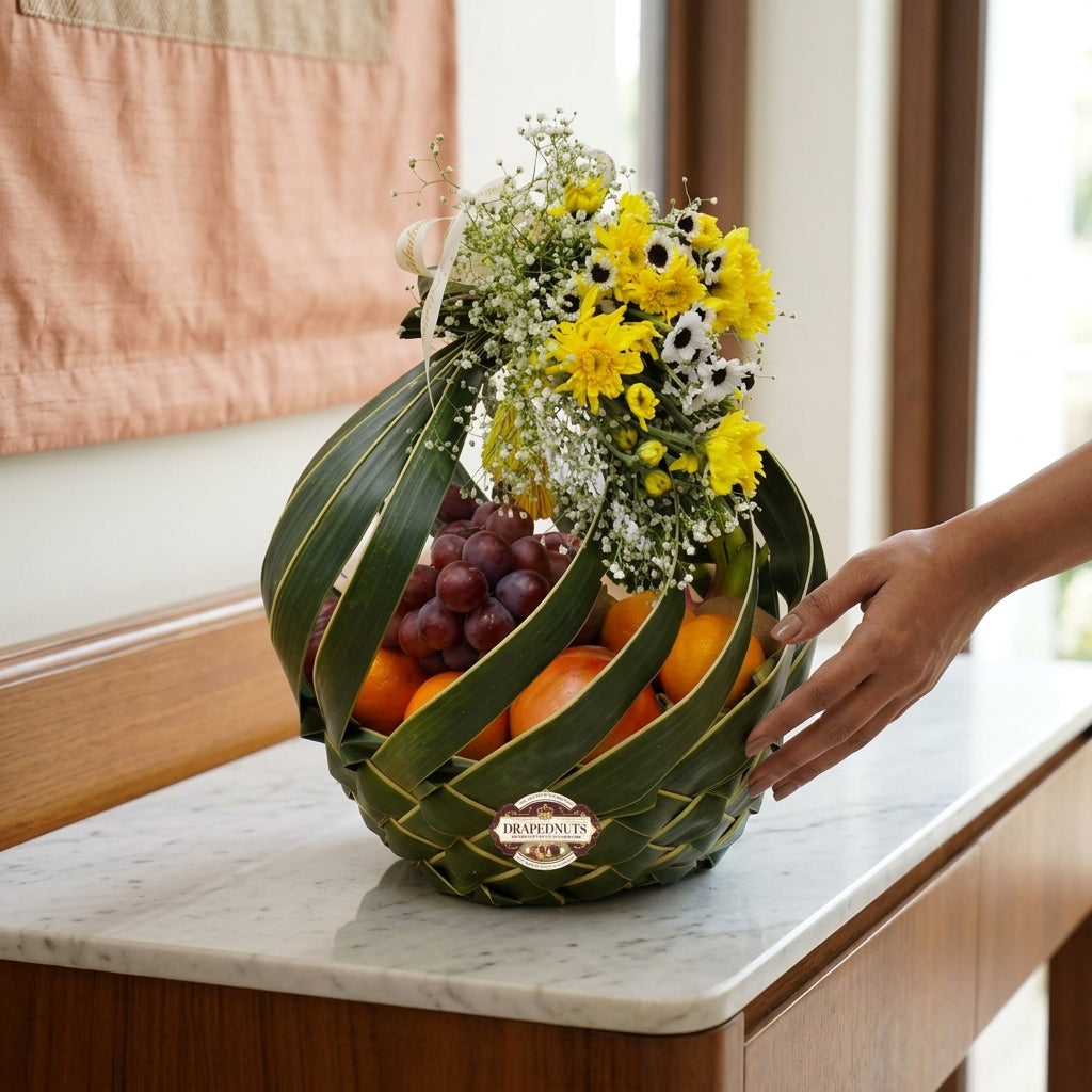 Fresh Fruit Hamper – Red Grape, Kiwi & Apple Classic Basket