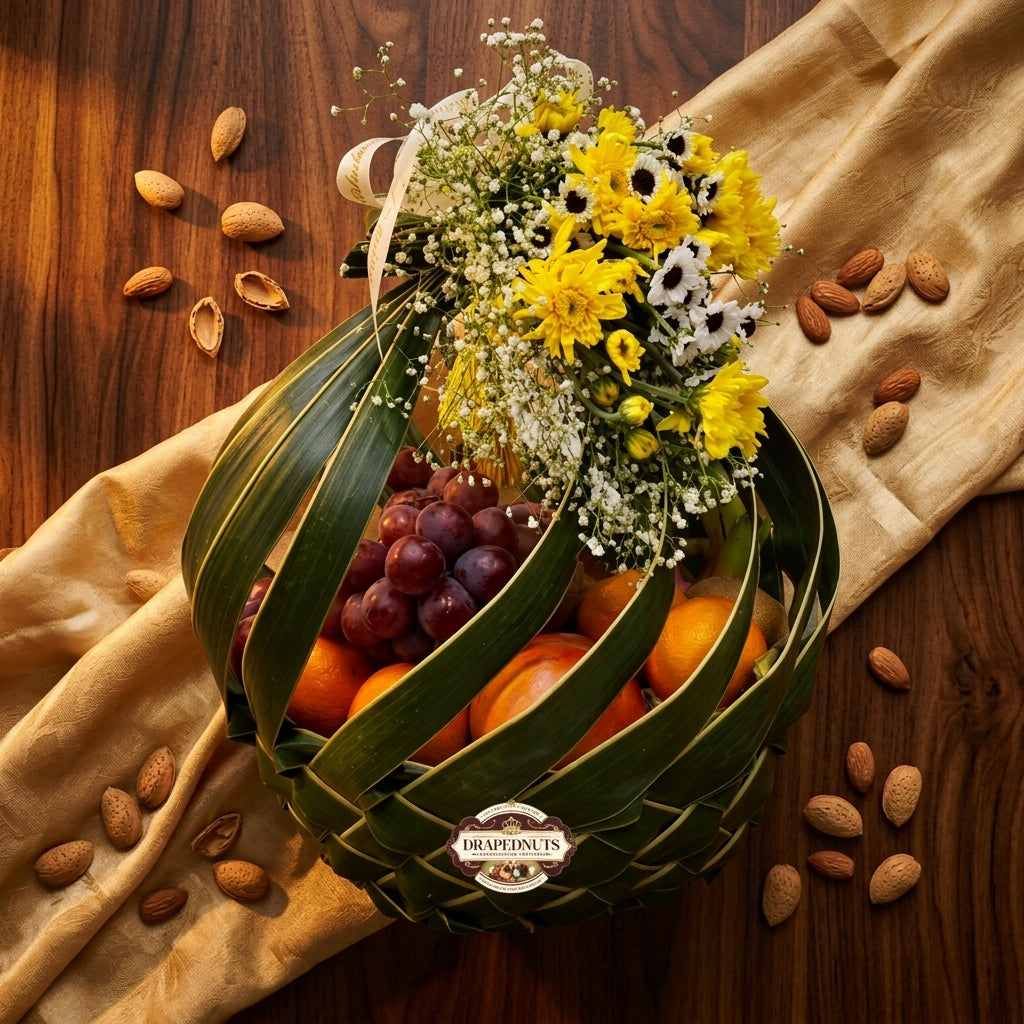 Fresh Fruit Hamper – Red Grape, Kiwi & Apple Classic Basket
