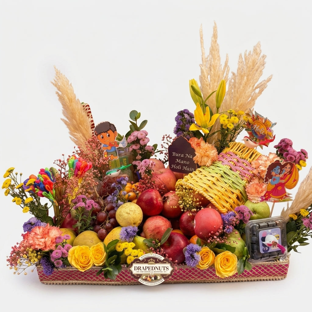 Grand Fruit Hamper – Dual Tray Apple, Mango & Kiwi Royal Basket