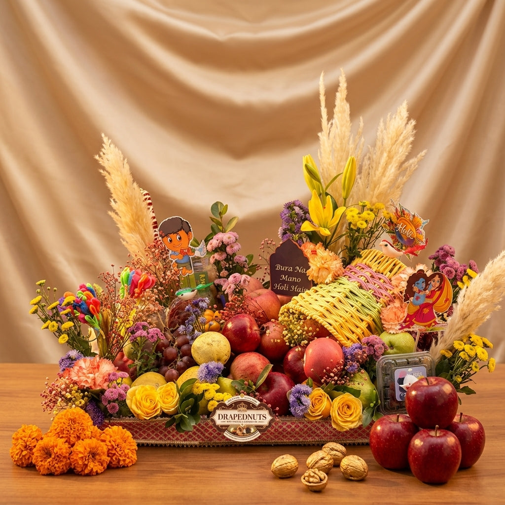 Grand Fruit Hamper – Dual Tray Apple, Mango & Kiwi Royal Basket
