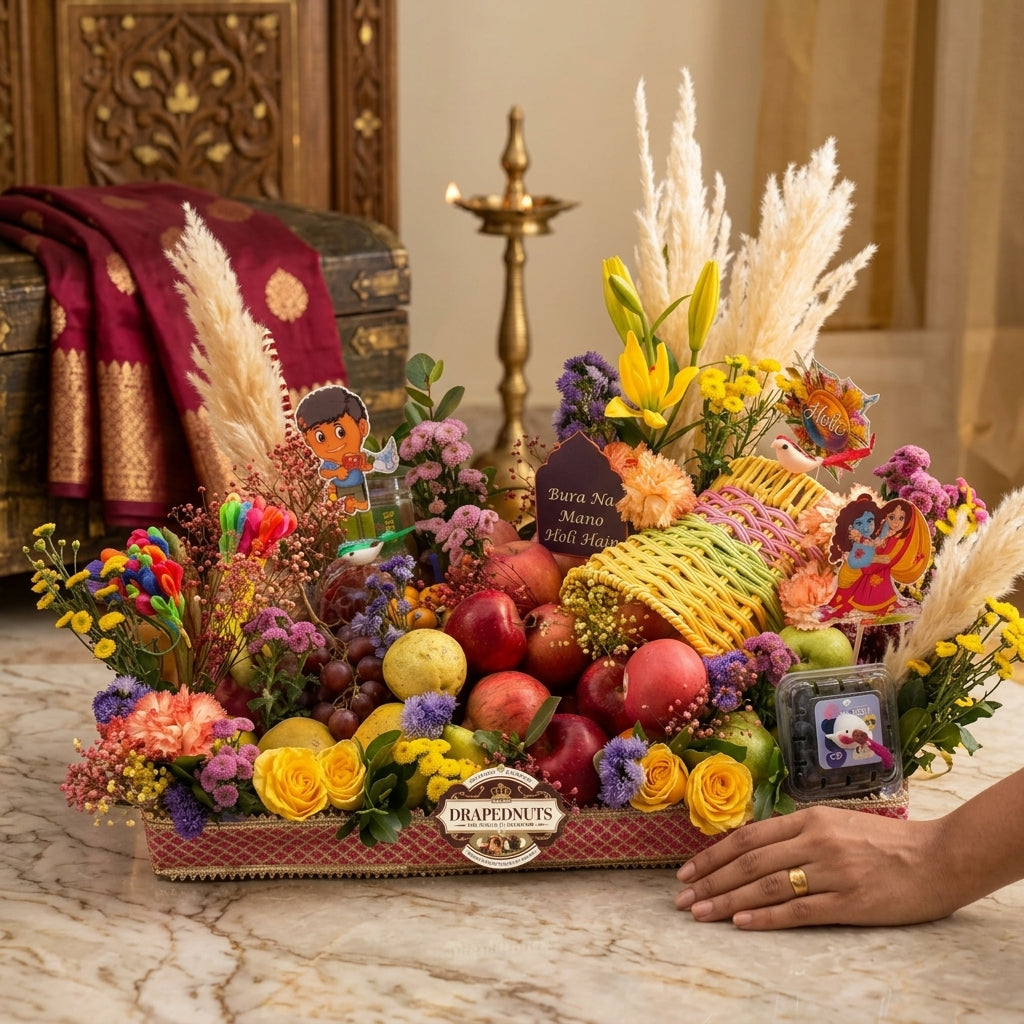 Grand Fruit Hamper – Dual Tray Apple, Mango & Kiwi Royal Basket