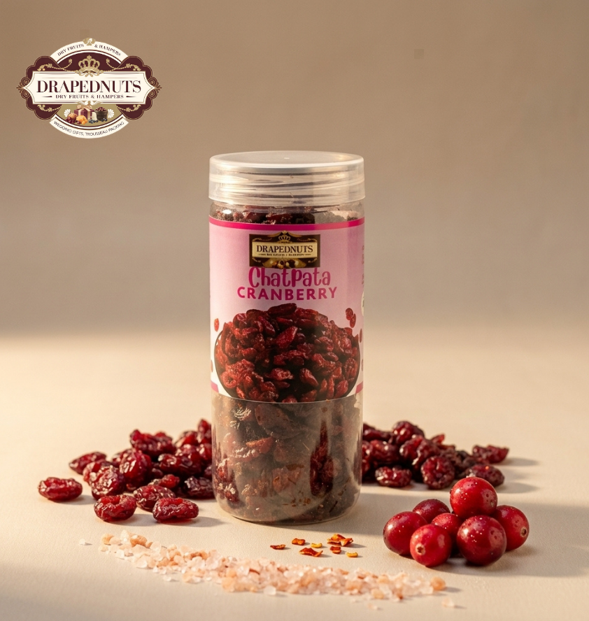 Chatpata Cranberry | Premium Flavoured Dry Fruit Jar | 175g | Drapednuts