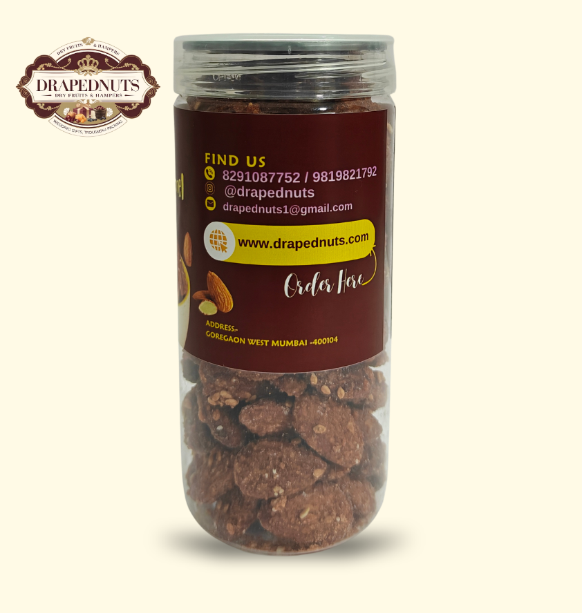 Sea Salt Caramel Almonds | Premium Flavoured Nuts Jar | 175g | Drapednuts
